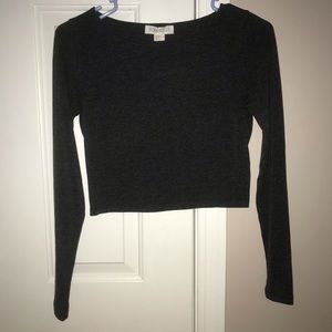 Gray cropped long sleeve